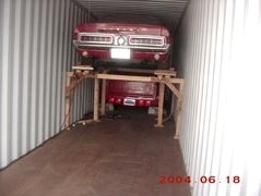 Ford Mustang loaded in conatiner