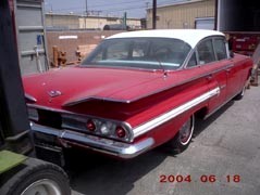 '59 Chevy 4-door sedan before loading