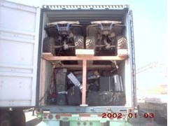 Atv's loaded in container