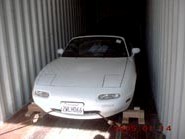 Mazda Miata in container